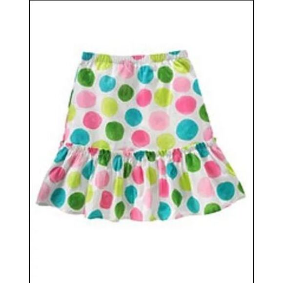 Gymboree white pink green teal blue polka dot skirt Easter spring vacation 3T 4 - Picture 1 of 2